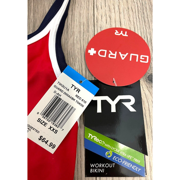 TYR Women TYReco GUARD DimaxFit TWO Piece Tankini SwimSuit - RED Size XXS $65 - Picture 3 of 6